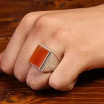 انگشتر عقیق مردانه کد 28268