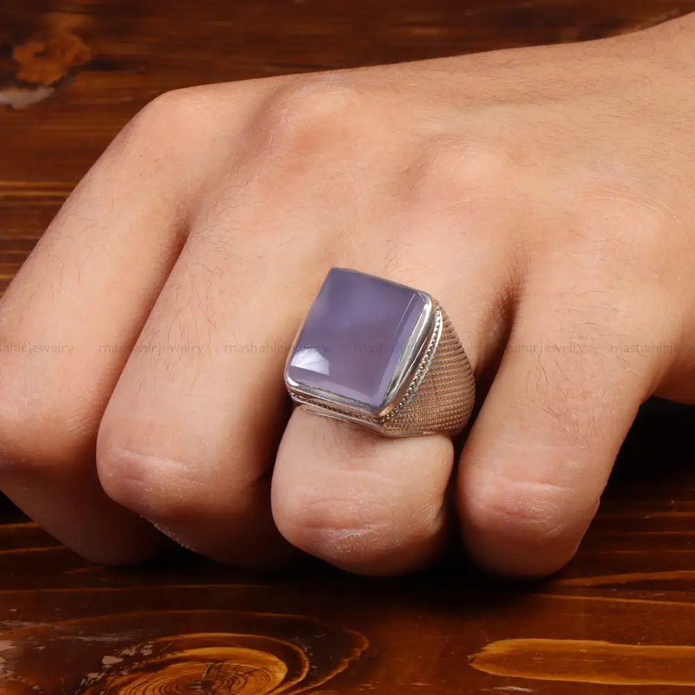 انگشتر عقیق سوسنی مردانه کد 28272