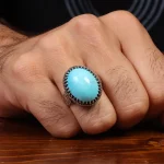 انگشتر فیروزه عجمی مردانه کد 28519