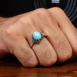 انگشتر فیروزه شجری مردانه کد 28522