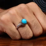 انگشتر فیروزه شجری مردانه کد 28523