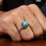 انگشتر فیروزه شجری مردانه کد 28526