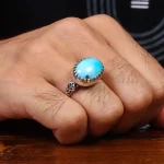 انگشتر فیروزه شجری مردانه کد 28529