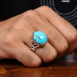 انگشتر فیروزه شجری مردانه کد 28537
