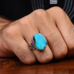 انگشتر فیروزه شجری مردانه کد 28550