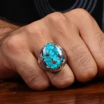 انگشتر فیروزه شجری مردانه کد 28553