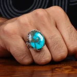 انگشتر فیروزه شجری مردانه کد 28554