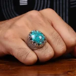 انگشتر فیروزه شجری مردانه کد 28555
