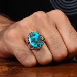انگشتر فیروزه شجری مردانه کد 28556