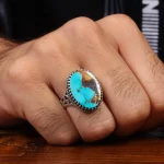 انگشتر فیروزه شجری مردانه کد 28559