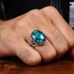 انگشتر فیروزه شجری مردانه کد 28560