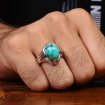 انگشتر فیروزه شجری مردانه کد 28562