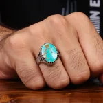 انگشتر فیروزه شجری مردانه کد 28563