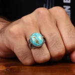 انگشتر فیروزه شجری مردانه کد 28564