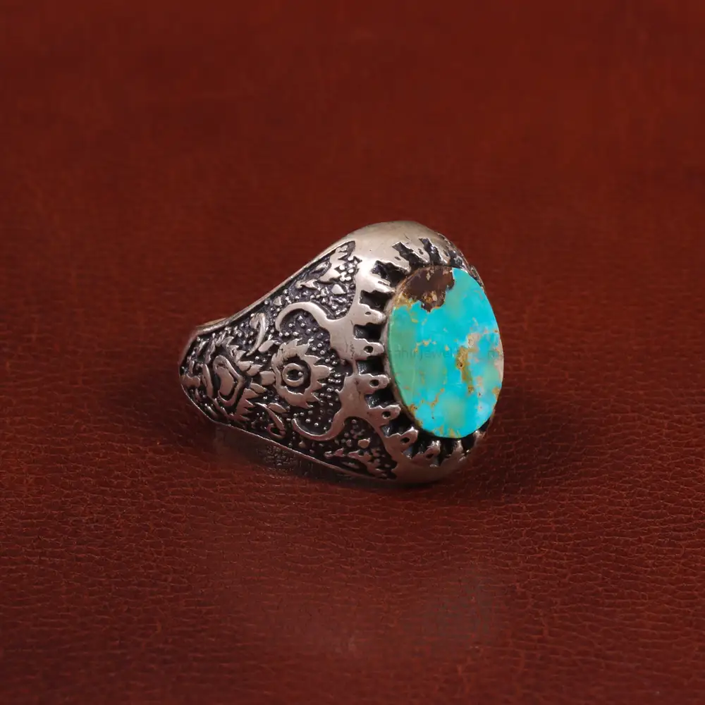 انگشتر فیروزه شجری مردانه کد 28767