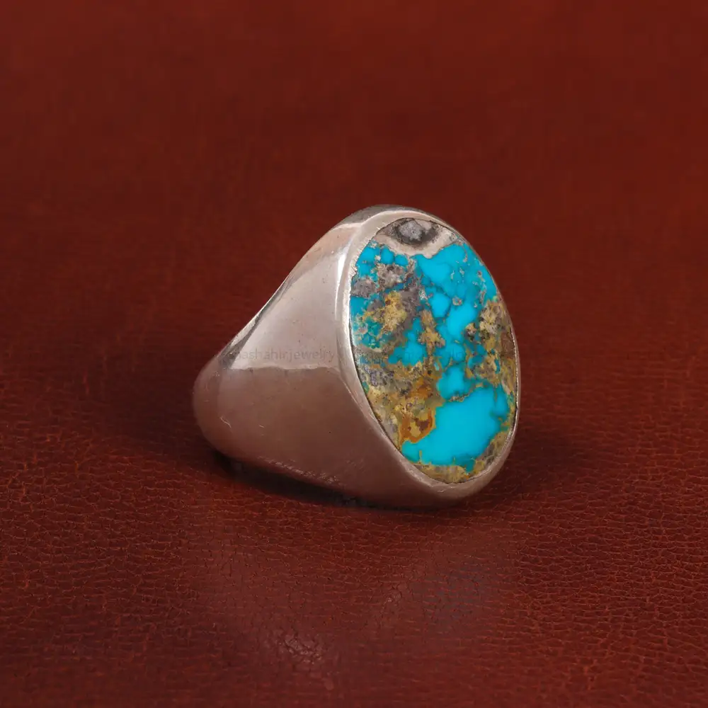 انگشتر فیروزه شجری مردانه کد 28780