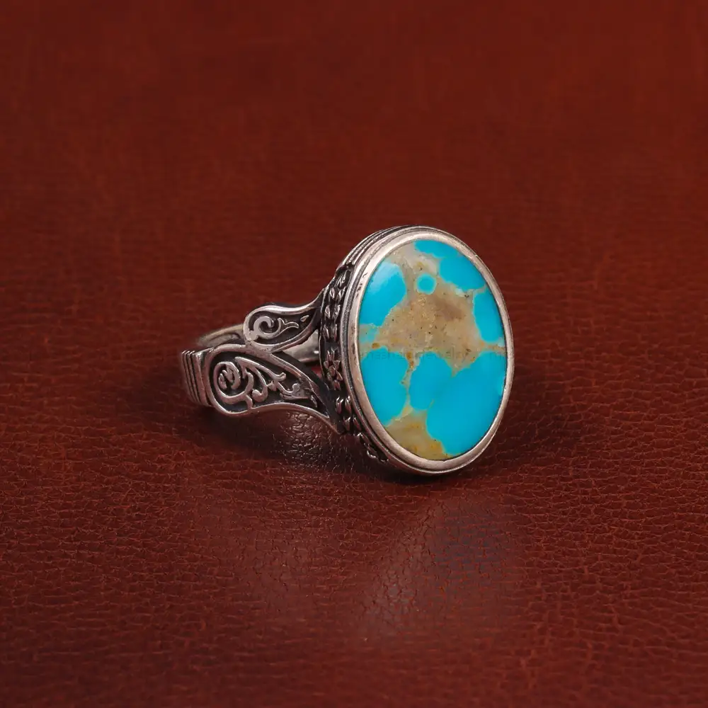 انگشتر فیروزه شجری مردانه کد 28791