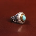 انگشتر فیروزه عجمی مردانه کد 28811