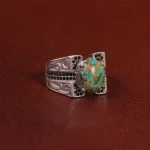 انگشتر فیروزه شجری مردانه کد 28825