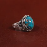 انگشتر فیروزه شجری مردانه کد 28846