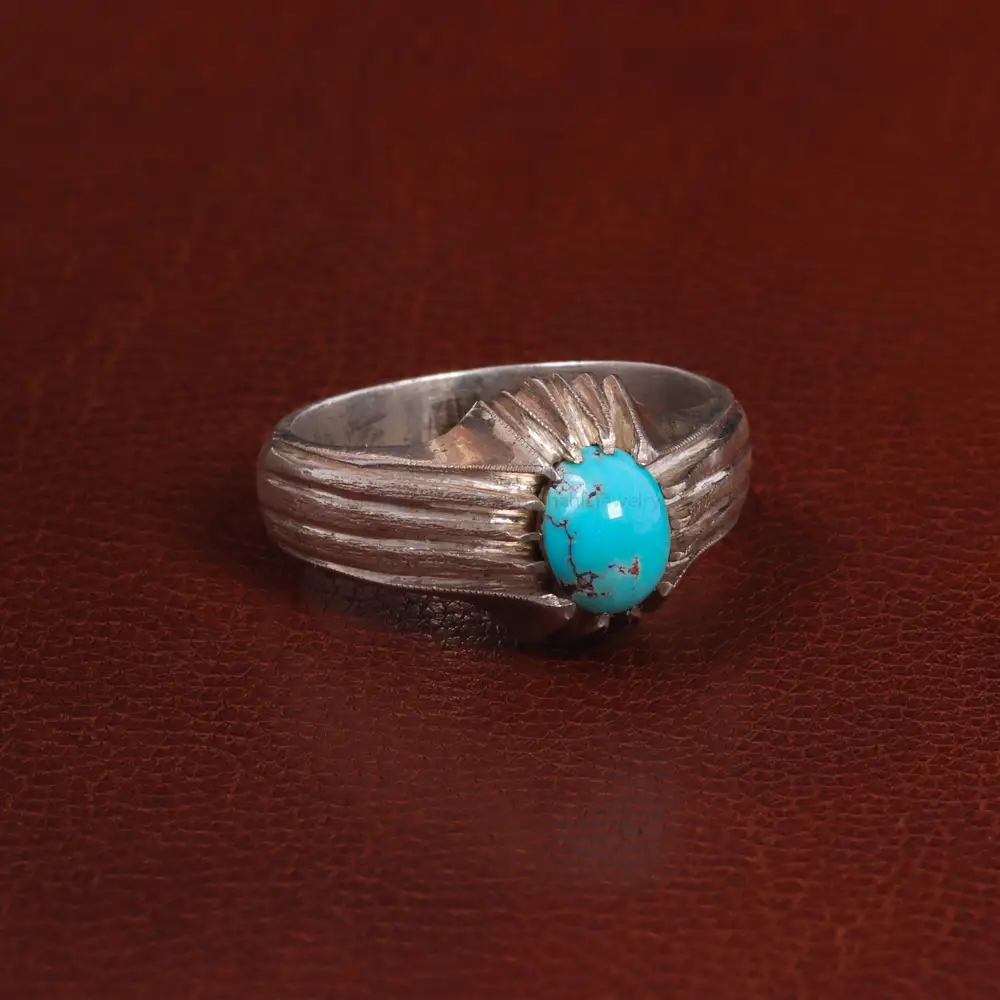 انگشتر فیروزه شجری مردانه کد 28850