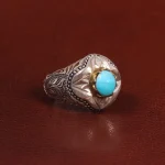 انگشتر فیروزه عجمی مردانه کد 28851