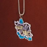 گردنبند فیروزه کوب طرح ایران کد 28884