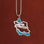 گردنبند فیروزه کوب طرح ایران کد 28885