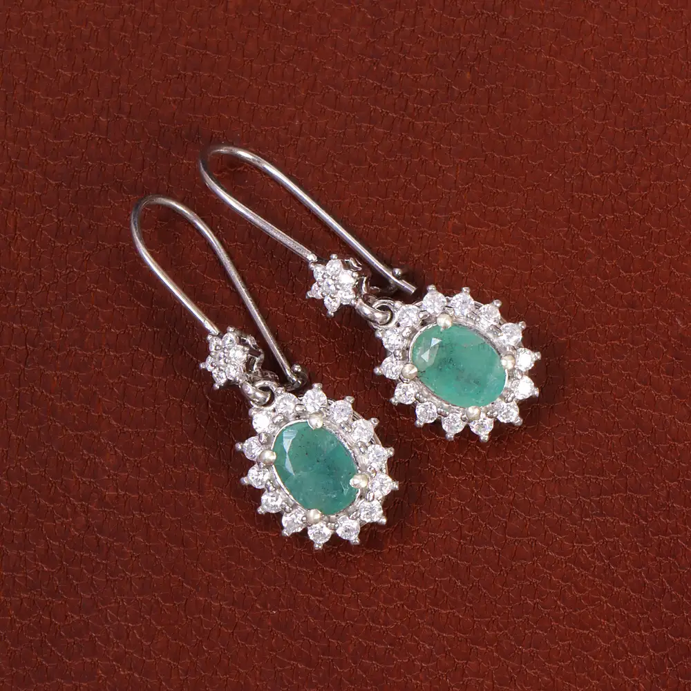 گوشواره زمرد زنانه کد 28894