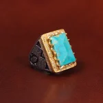 انگشتر فیروزه شجری مردانه کد 28911