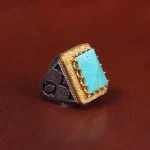 انگشتر فیروزه شجری مردانه کد 28915
