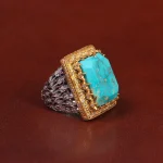 انگشتر فیروزه شجری مردانه کد 28923