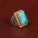 انگشتر فیروزه شجری مردانه کد 28925