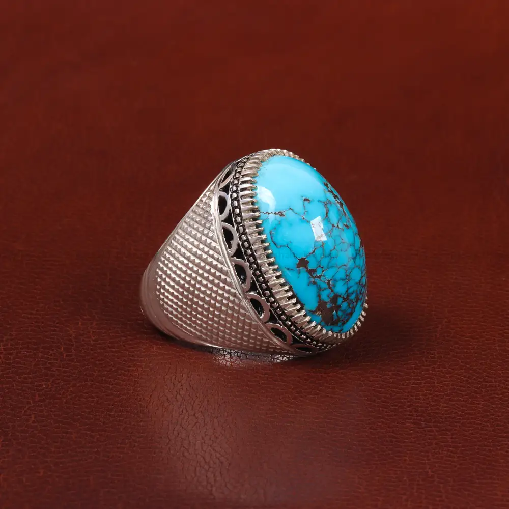 انگشتر فیروزه شجری مردانه کد 28928