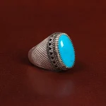 انگشتر فیروزه شجری مردانه کد 28938