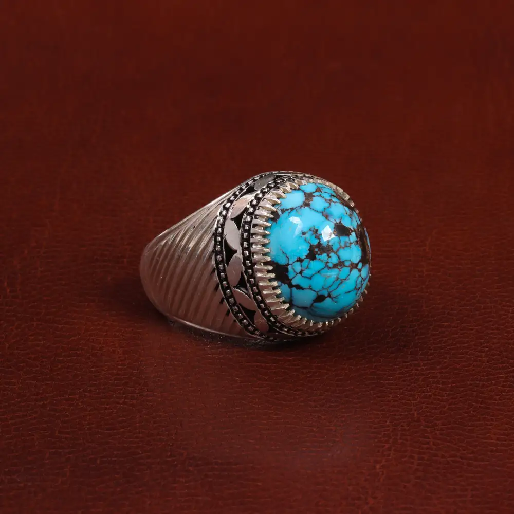 انگشتر فیروزه شجری مردانه کد 28939