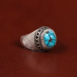 انگشتر فیروزه شجری مردانه کد 28948
