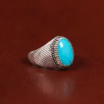 انگشتر فیروزه عجمی مردانه کد 28954