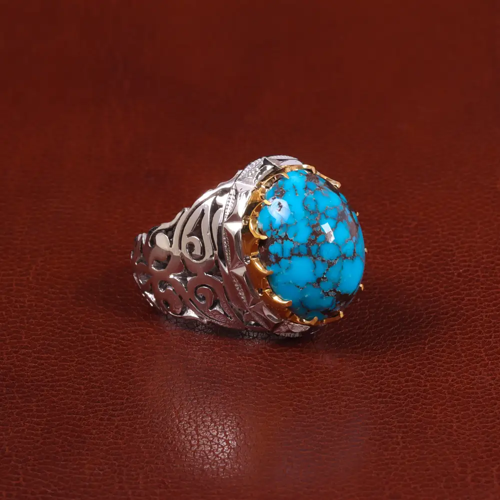 انگشتر فیروزه شجری مردانه کد 29137