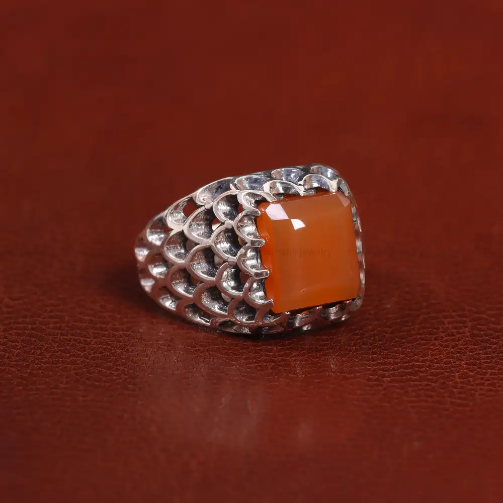 انگشتر عقیق مردانه کد 29260