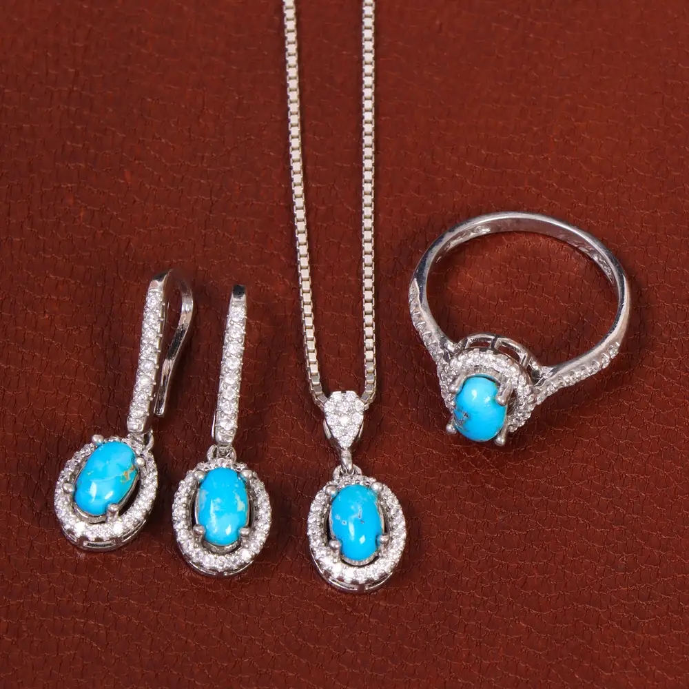 نیم ست فیروزه زنانه کد 29361