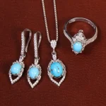 نیم ست فیروزه زنانه کد 29362