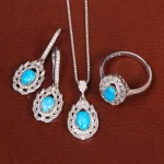 نیم ست فیروزه زنانه کد 29363