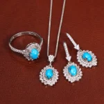 نیم ست فیروزه زنانه کد 29365