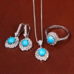 نیم ست فیروزه زنانه کد 29367