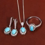 نیم ست فیروزه زنانه کد 29370