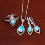 نیم ست فیروزه زنانه کد 29372