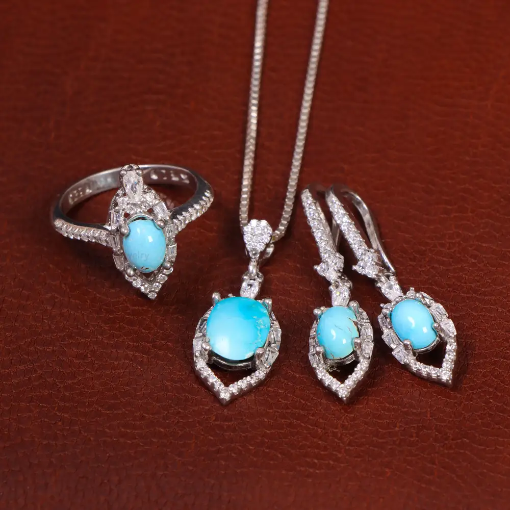 نیم ست فیروزه زنانه کد 29372