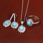 نیم ست فیروزه زنانه کد 29373