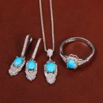 نیم ست فیروزه زنانه کد 29375